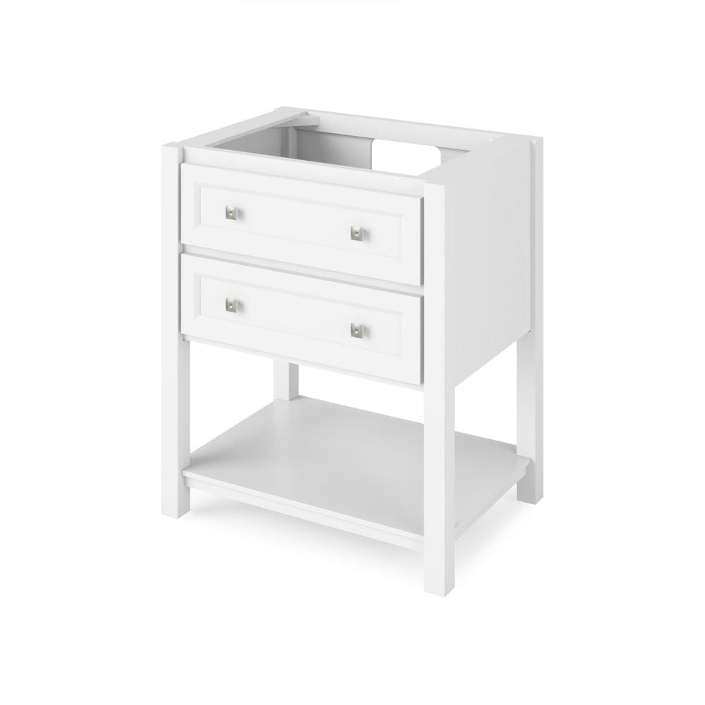 Adler Transitional 30" White Vanity, Black Granite Top | VKITADL30WHBGR