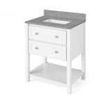 Adler Transitional 30" White Vanity, Boulder Cultured Marble Top | VKITADL30WHBOR