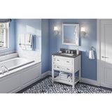 Adler Transitional 30" White Vanity, Boulder Cultured Marble Top | VKITADL30WHBOR