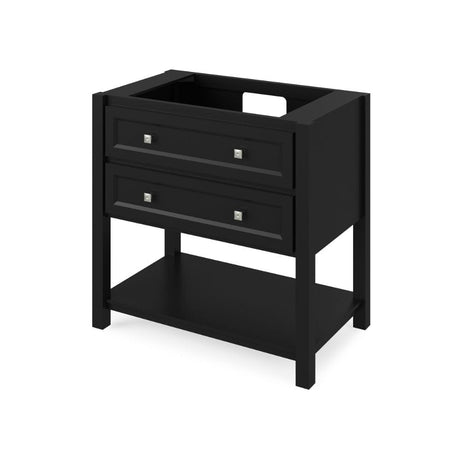 Adler Transitional 36" Black Vanity, Black Granite Top | VKITADL36BKBGR