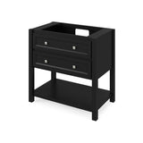 Adler Transitional 36" Black Vanity, Boulder Cultured Marble Top | VKITADL36BKBOR