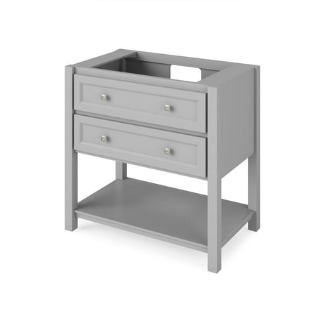 Adler Transitional 36" Grey Vanity, Black Granite Vanity Top | VKITADL36GRBGR