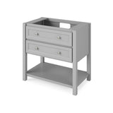 Adler Transitional 36" Grey Vanity, Steel Grey Cultured Marble Top | VKITADL36GRSGR