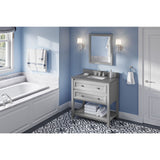 Adler Transitional 36" Grey Vanity, Steel Grey Cultured Marble Top | VKITADL36GRSGR