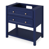 Adler Transitional 36" Hale Blue Vanity, Black Granite Top | VKITADL36BLBGR