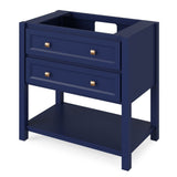 Adler Transitional 36" Hale Blue Vanity, Boulder Cultured Marble Top | VKITADL36BLBOR