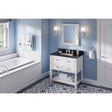 Adler Transitional 36" White Vanity, Black Granite Top | VKITADL36WHBGR