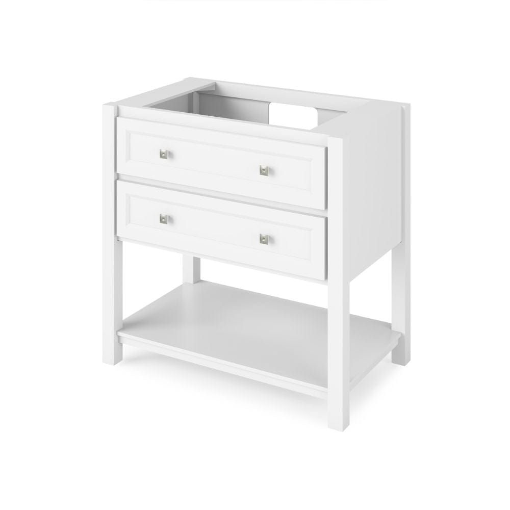 Adler Transitional 36" White Vanity, Black Granite Top | VKITADL36WHBGR