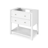 Adler Transitional 36" White Vanity, Steel Grey Cultured Marble Top | VKITADL36WHSGR