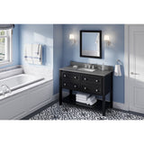 Adler Transitional 48" Black Vanity, Steel Grey Cultured Marble Top | VKITADL48BKSGR