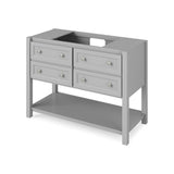 Adler Transitional 48" Grey Vanity, Black Granite Top | VKITADL48GRBGR