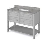 Adler Transitional 48" Grey Vanity, Boulder Cultured Marble Top | VKITADL48GRBOR