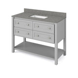 Adler Transitional 48" Grey Vanity, Steel Grey Cultured Marble Vanity Top | VKITADL48GRSGR