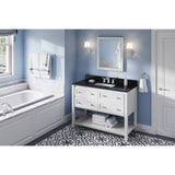 Adler Transitional 48" White Vanity, Black Granite Vanity Top | VKITADL48WHBGR