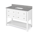 Adler Transitional 48" White Vanity, Boulder Cultured Marble Top | VKITADL48WHBOR