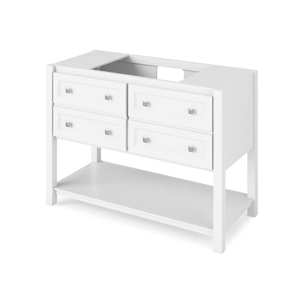 Adler Transitional 48" White Vanity, Boulder Cultured Marble Top | VKITADL48WHBOR