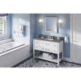 Adler Transitional 48" White Vanity, Steel Grey Cultured Marble Top | VKITADL48WHSGR