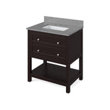 Astoria Transitional 30" Espresso Vanity, Steel Grey Cultured Marble Top | VKITAST30ESSGR