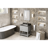 Astoria Transitional 30" Grey Vanity, Black Granite Top | VKITAST30GRBGR