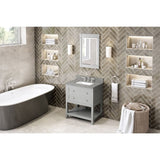 Astoria Transitional 30" Grey Vanity, Steel Grey Cultured Marble Top | VKITAST30GRSGR