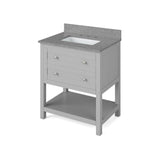 Astoria Transitional 30" Grey Vanity, Steel Grey Cultured Marble Top | VKITAST30GRSGR