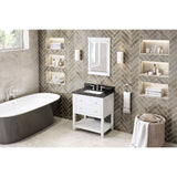 Astoria Transitional 30" White Vanity, Black Granite Top | VKITAST30WHBGR