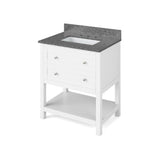 Astoria Transitional 30" White Vanity, Boulder Cultured Marble Top | VKITAST30WHBOR