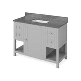 Astoria Transitional 48" Grey Vanity, Boulder Cultured Marble Top | VKITAST48GRBOR