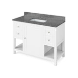 Astoria Transitional 48" White Vanity, Boulder Cultured Marble Top | VKITAST48WHBOR