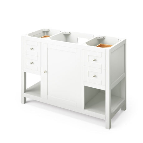 Astoria Transitional 48" White Vanity, Steel Grey Cultured Marble Top | VKITAST48WHSGR