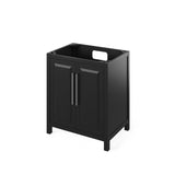 Cade Transitional 30" Black Bathroom Vanity, Black Granite Top | VKITCAD30BKBGR