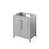 Cade Transitional 30" Grey Bathroom Vanity, Black Granite Top | VKITCAD30GRBGR