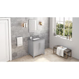 Cade Transitional 30" Grey Bathroom Vanity, Steel Grey Cultured Marble Top | VKITCAD30GRSGR