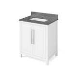 Cade Transitional 30" White Bathroom Vanity, Boulder Cultured Marble Top | VKITCAD30WHBOR