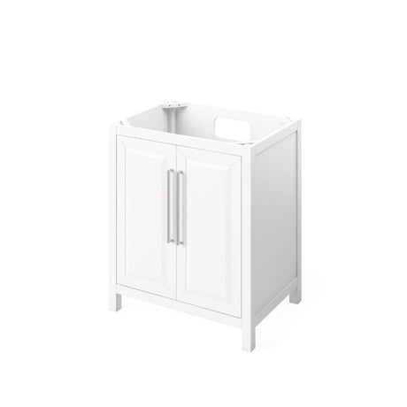 Cade Transitional 30" White Bathroom Vanity, Boulder Cultured Marble Top | VKITCAD30WHBOR