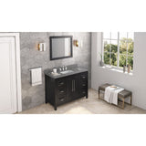 Cade Transitional 48" Black Bathroom Vanity, Boulder Cultured Marble Top | VKITCAD48BKBOR