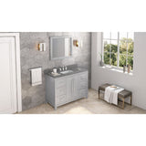 Cade Transitional 48" Grey Bathroom Vanity, Boulder Cultured Marble Top | VKITCAD48GRBOR