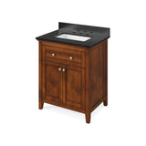 Chatham Traditional 30" Chocolate Single Vanity, Black Granite Top | VKITCHA30CHBGR