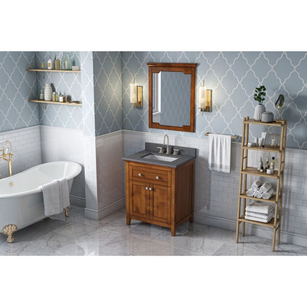 Chatham Traditional 30" Chocolate Single Vanity, Boulder Cultured Marble Top | VKITCHA30CHBOR