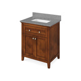 Chatham Traditional 30" Chocolate Single Vanity, Steel Grey Cultured Marble | VKITCHA30CHSGR