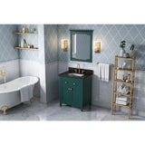 Chatham Traditional 30" Forest Green Single Vanity, Black Granite Top | VKITCHA30GNBGR