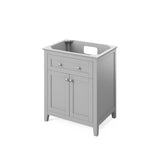 Chatham Traditional 30" Grey Single Vanity, Steel Grey Cultured Marble Top | VKITCHA30GRSGR