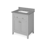 Chatham Traditional 30" Grey Single Vanity, Steel Grey Cultured Marble Top | VKITCHA30GRSGR