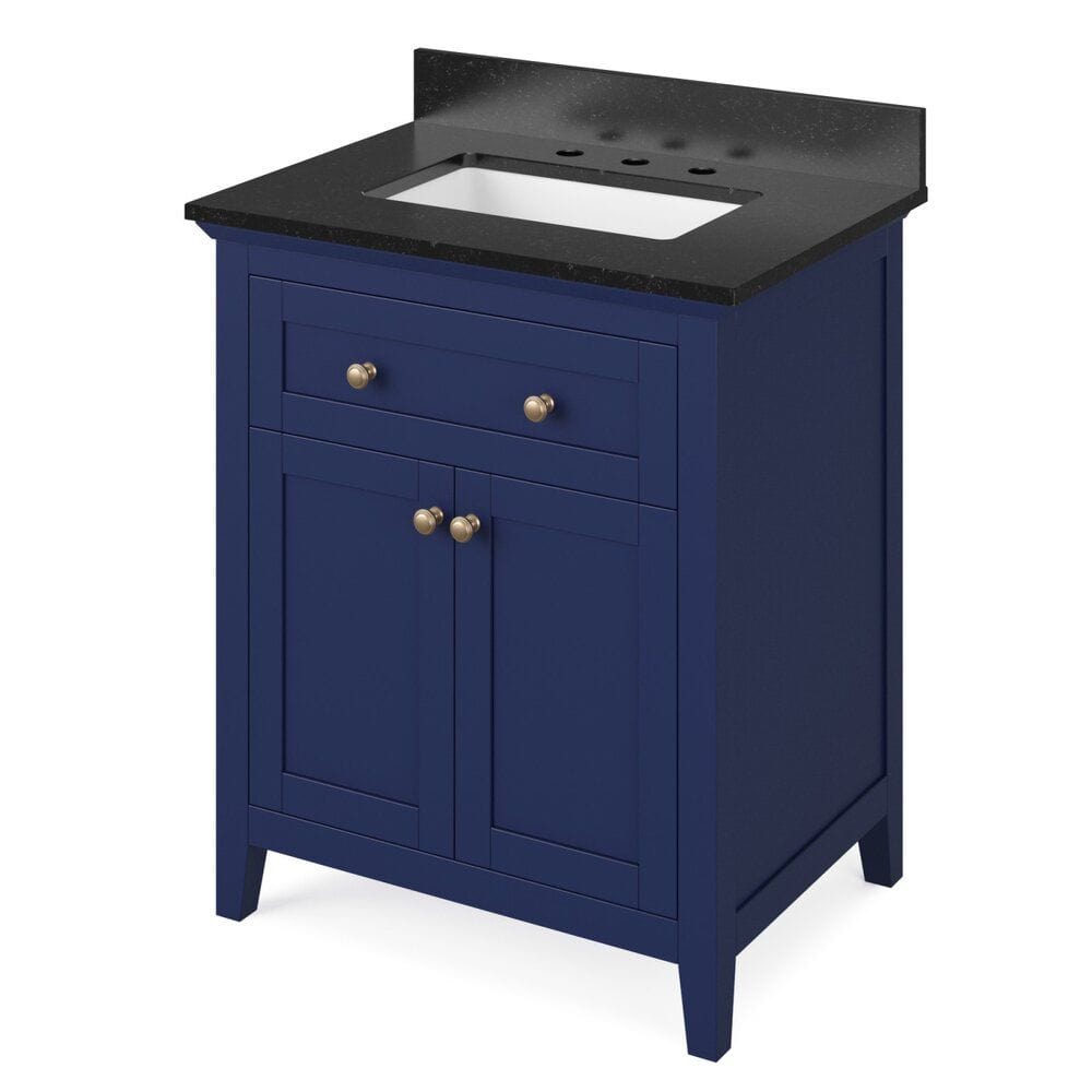 Chatham Transitional 30" Hale Blue Single Vanity, Black Granite Top | VKITCHA30BLBGR