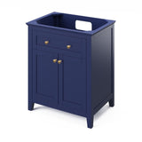 Chatham Traditional 30" Hale Blue Single Vanity, Steel Grey Cultured Marble Top | VKITCHA30BLSGR