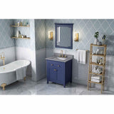 Chatham Traditional 30" Hale Blue Single Vanity, Steel Grey Cultured Marble Top | VKITCHA30BLSGR