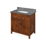 Chatham Traditional 36" Chocolate Single Sink Vanity, Boulder Cultured Marble Top | VKITCHA36CHBOR