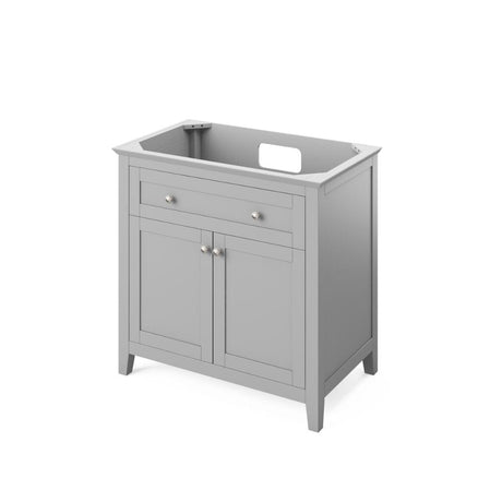 Chatham Traditional 36" Grey Single Sink Vanity, Black Granite | VKITCHA36GRBGR