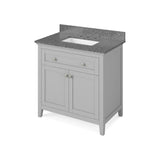 Chatham Traditional 36" Grey Single Sink Vanity, Boulder Cultured Marble Top | VKITCHA36GRBOR