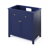 Chatham Traditional 36" Hale Blue Single Sink Vanity, Black Granite Top | VKITCHA36BLBGR